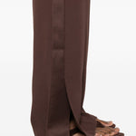 Pantaloni con inserti laterali in marrone Forte Forte - donna 