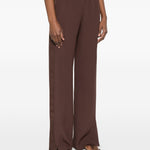 Pantaloni con inserti laterali in marrone Forte Forte - donna 