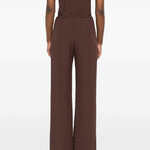 Pantaloni con inserti laterali in marrone Forte Forte - donna 