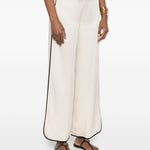 Pantaloni con bordi a contrasto in avorio Forte Forte - donna 