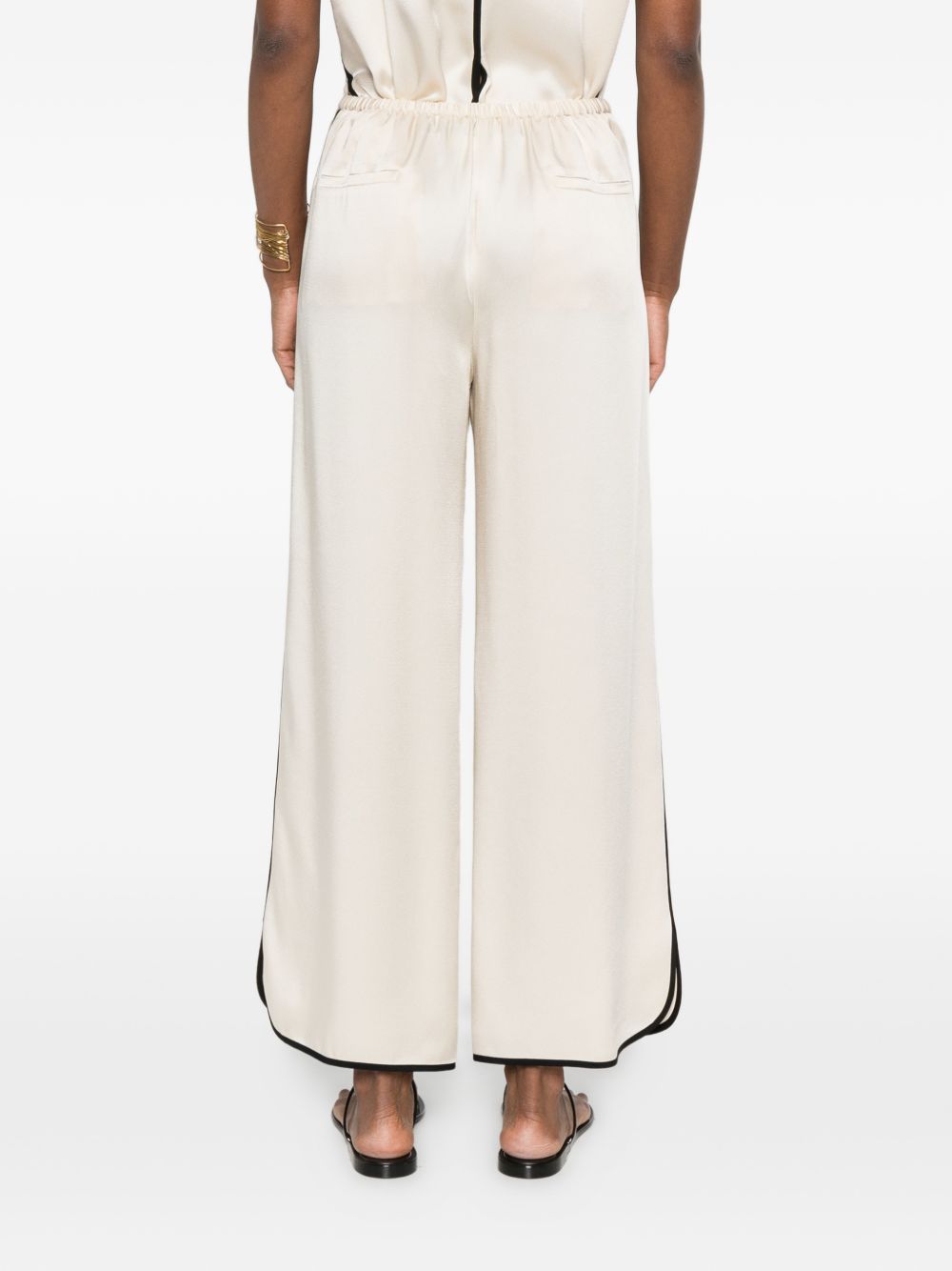 Pantaloni con bordi a contrasto in avorio Forte Forte - donna 