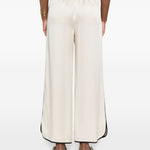 Pantaloni con bordi a contrasto in avorio Forte Forte - donna 
