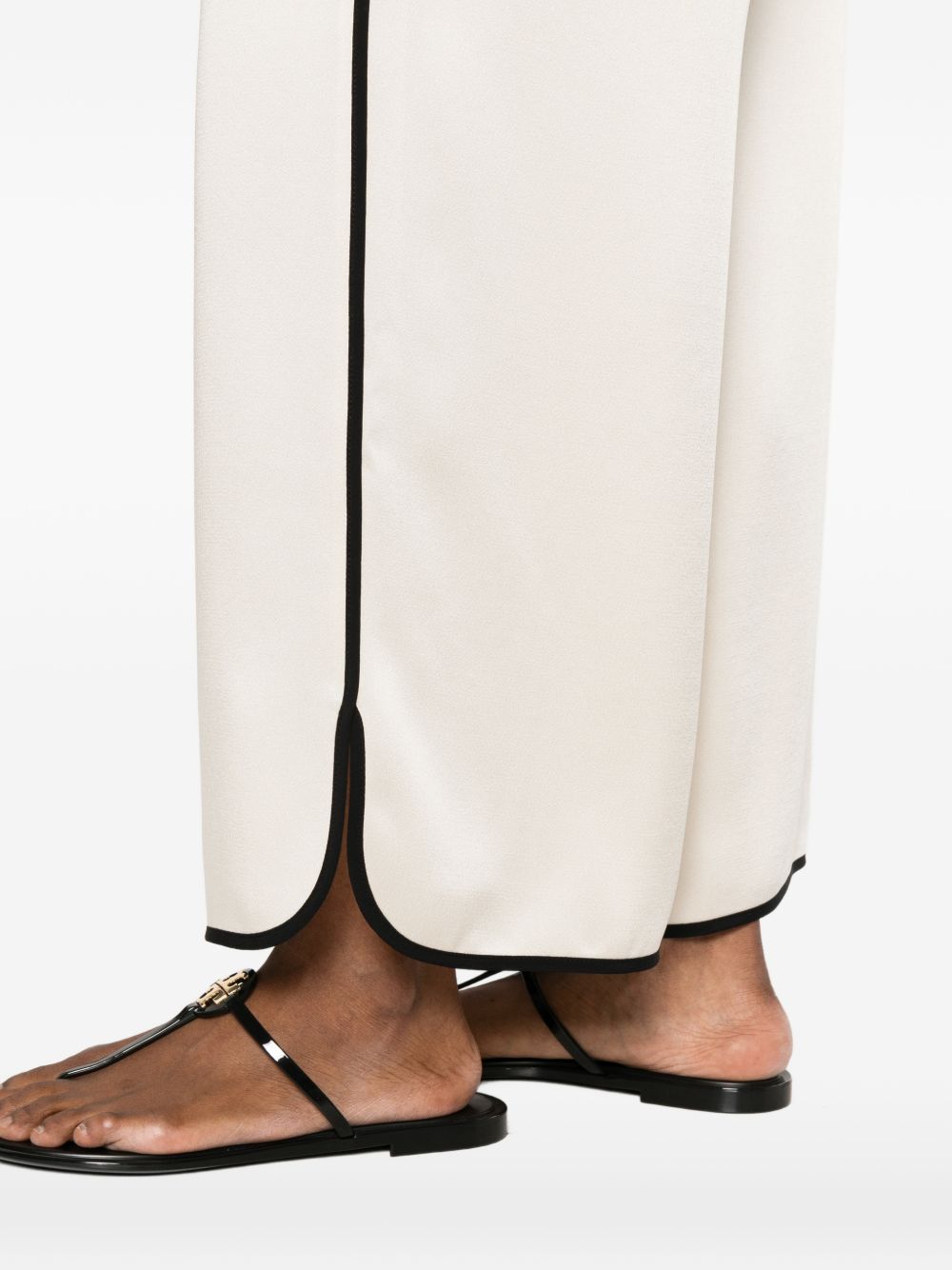 Pantaloni con bordi a contrasto in avorio Forte Forte - donna 