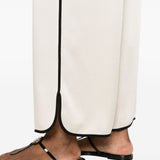 Pantaloni con bordi a contrasto in avorio Forte Forte - donna 