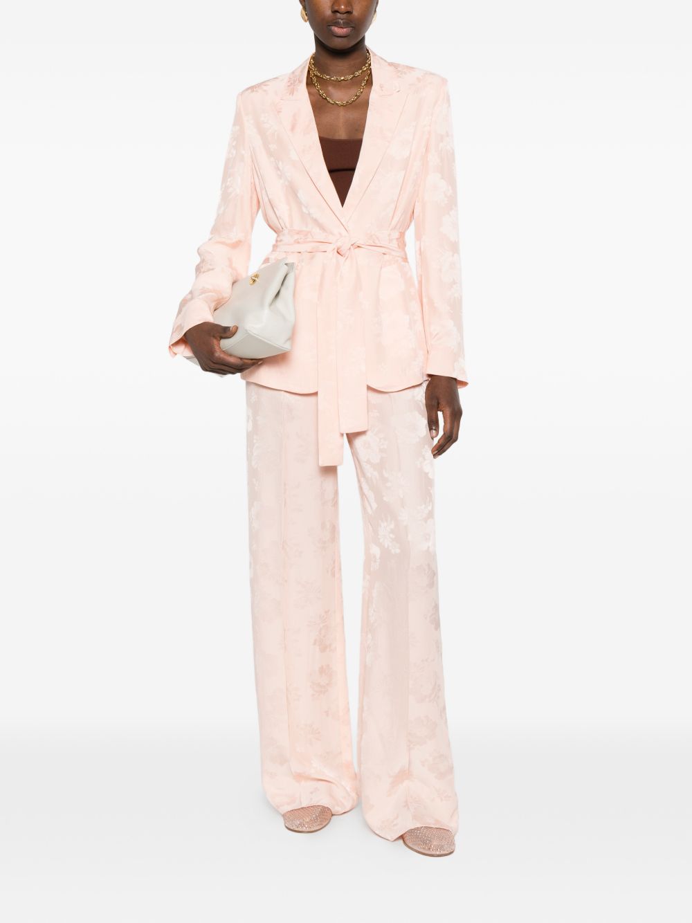 Pantaloni stampa jacquard in rosa Forte Forte - donna 