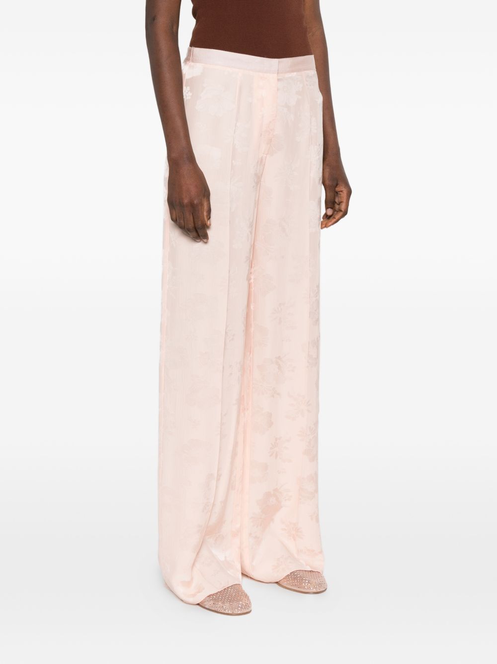 Pantaloni stampa jacquard in rosa Forte Forte - donna 