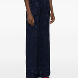 Pantaloni floreali jacquard in blu Forte forte - donna 