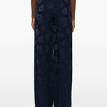 Pantaloni floreali jacquard in blu Forte forte - donna 