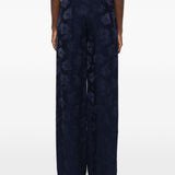 Pantaloni floreali jacquard in blu Forte forte - donna 