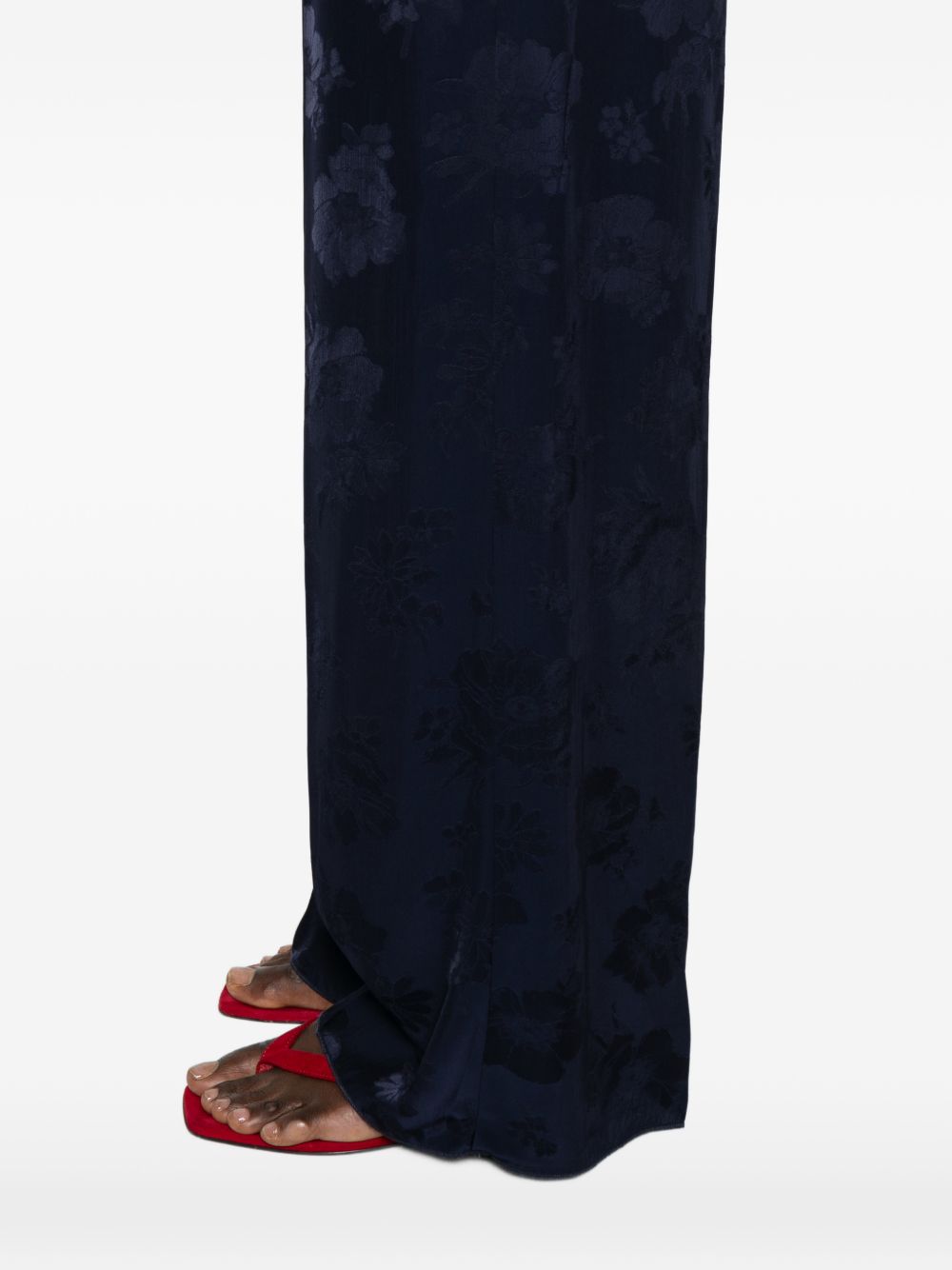Pantaloni floreali jacquard in blu Forte forte - donna 
