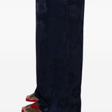 Pantaloni floreali jacquard in blu Forte forte - donna 