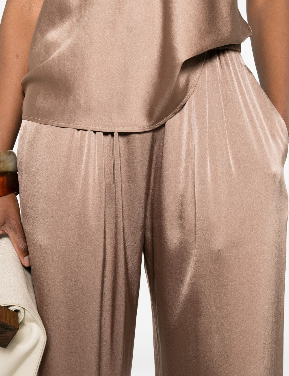Pantaloni gamba ampia in beige Forte Forte - donna 