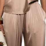 Pantaloni gamba ampia in beige Forte Forte - donna 