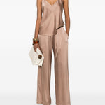 Pantaloni gamba ampia in beige Forte Forte - donna 