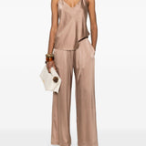 Pantaloni gamba ampia in beige Forte Forte - donna 
