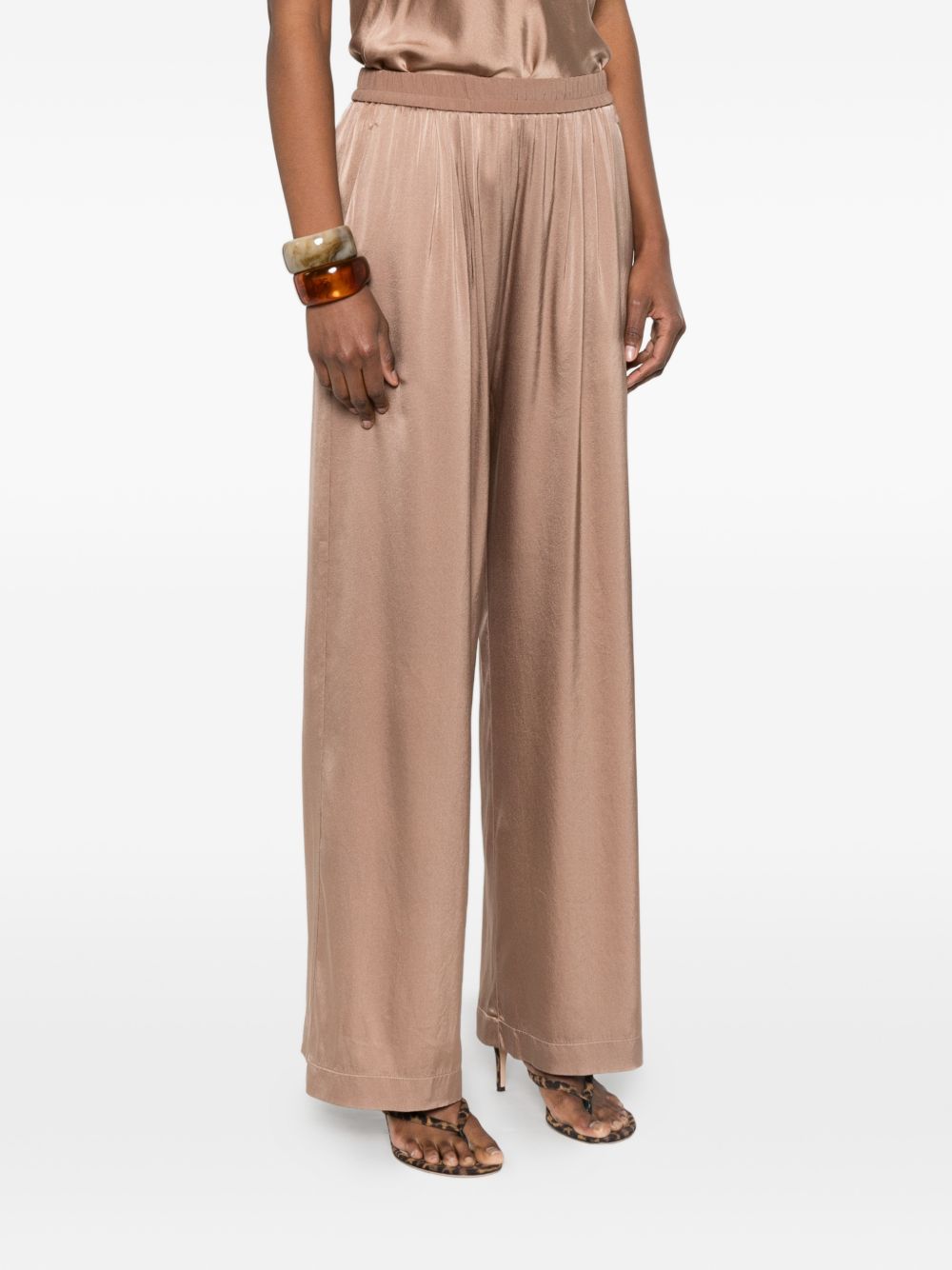 Pantaloni gamba ampia in beige Forte Forte - donna 