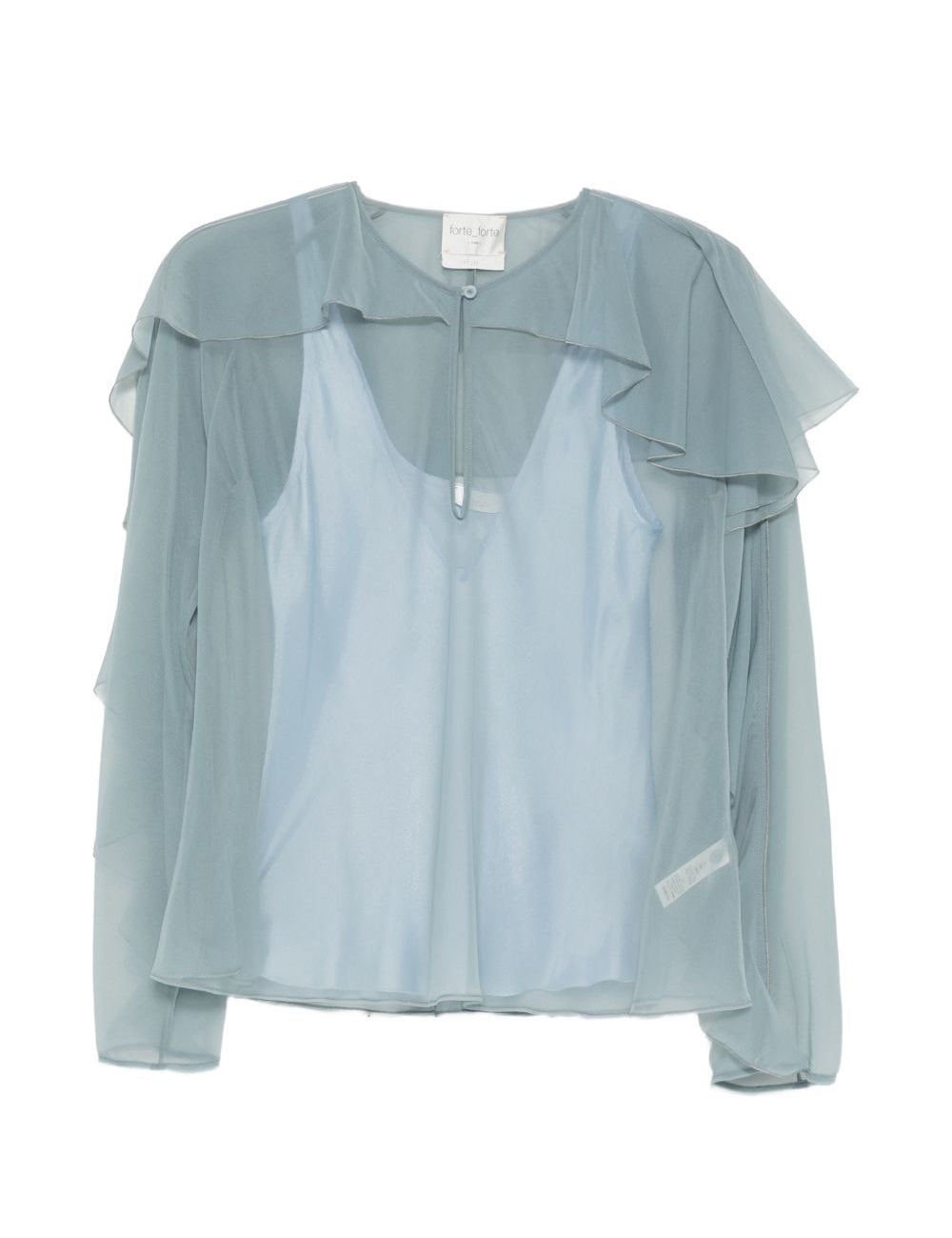 Blusa con ruches in azzurro Forte Forte - donna 