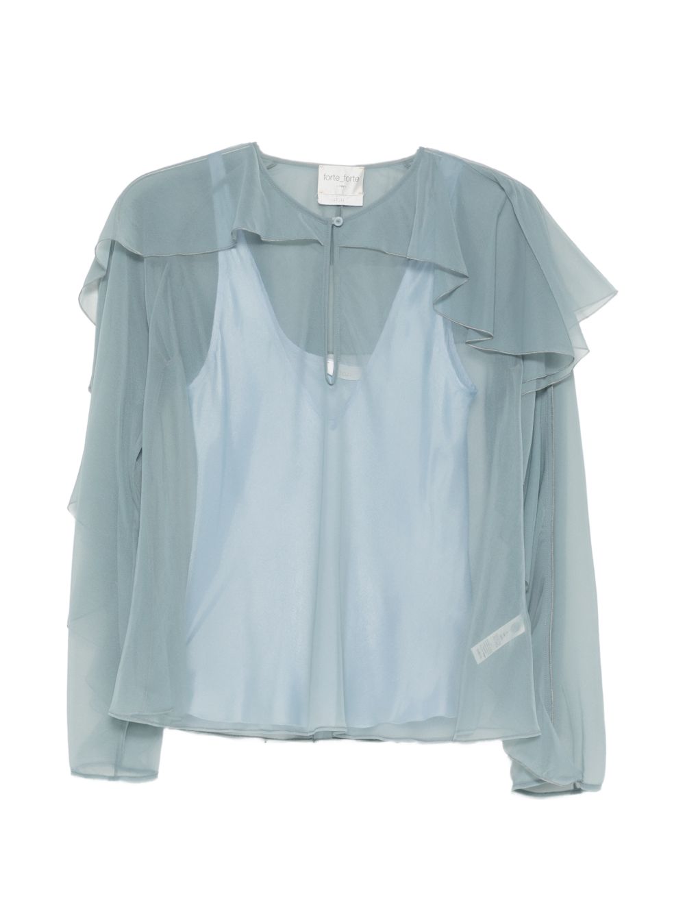 Blusa con ruches in azzurro Forte Forte - donna 