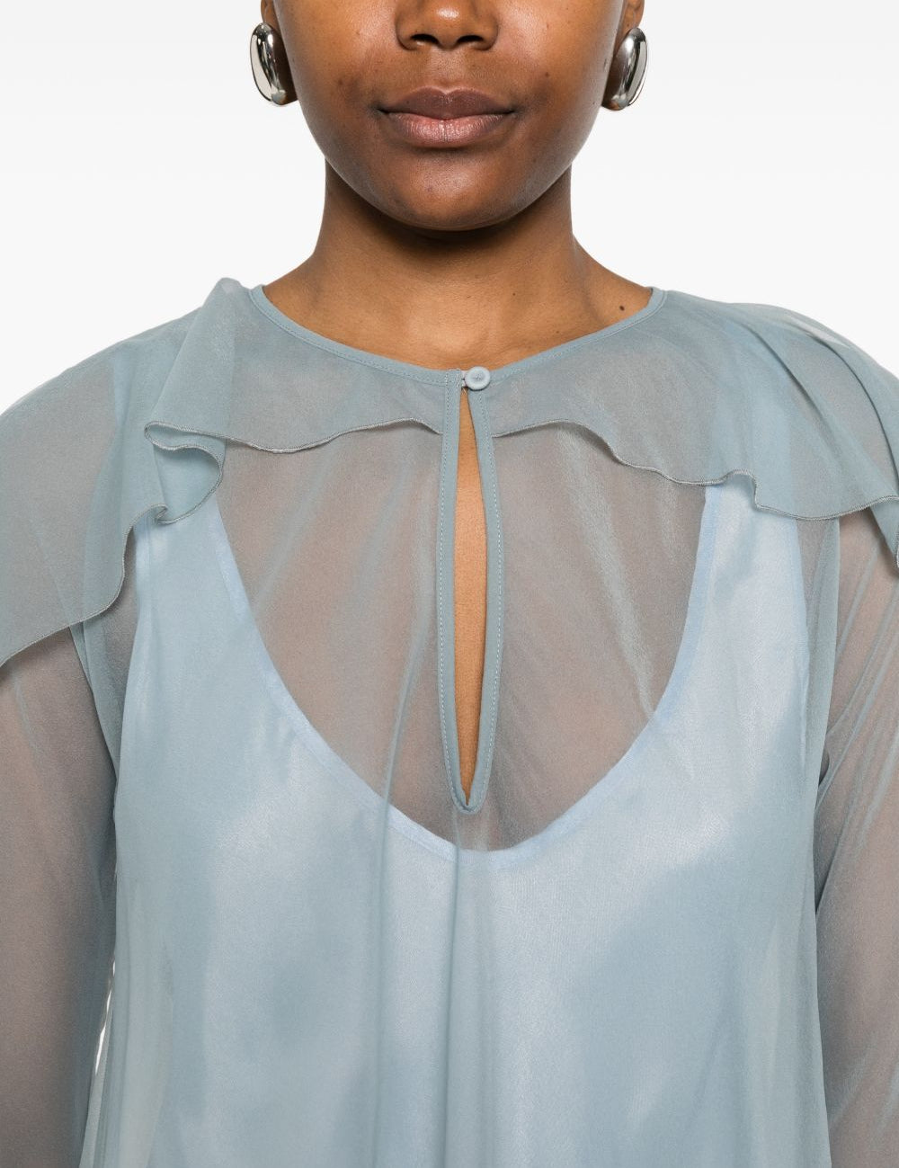 Blusa con ruches in azzurro Forte Forte - donna 