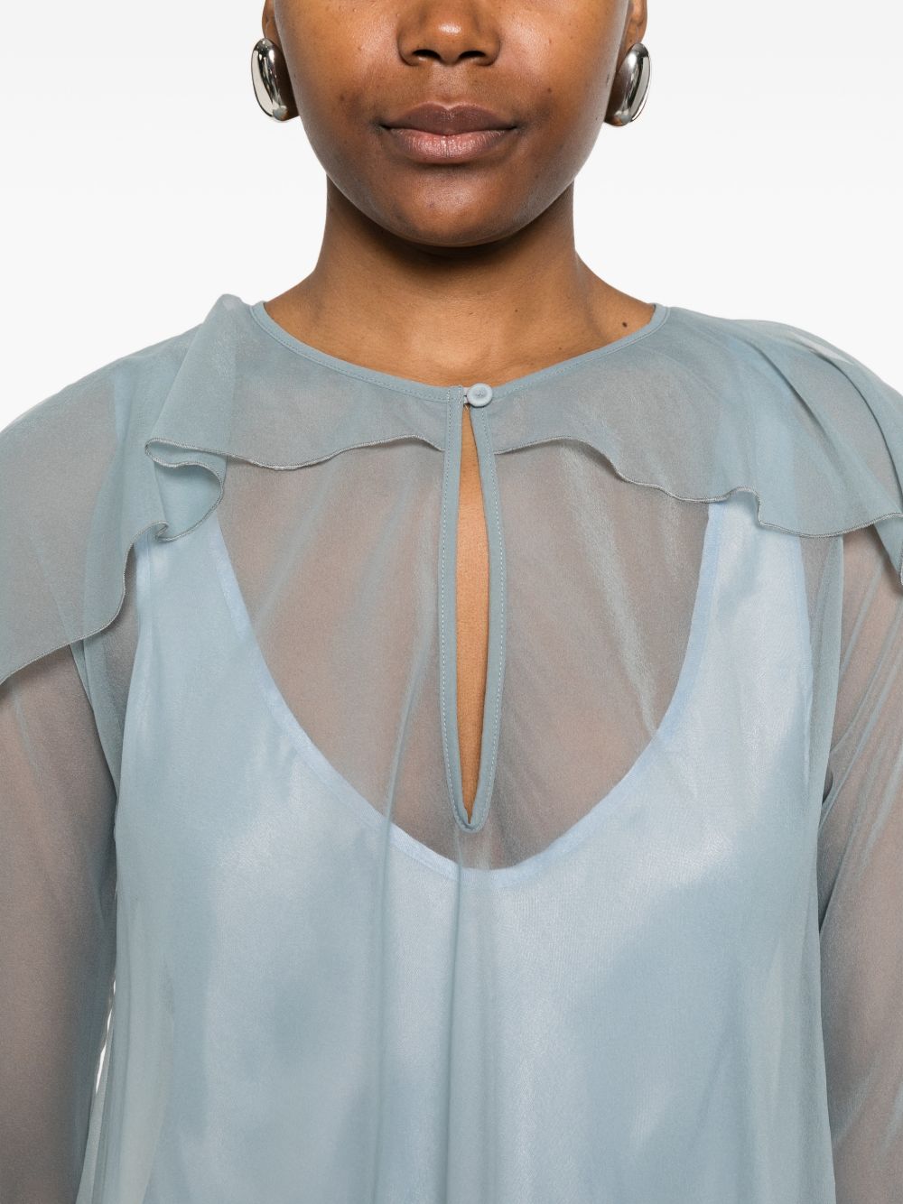Blusa con ruches in azzurro Forte Forte - donna 