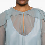 Blusa con ruches in azzurro Forte Forte - donna 