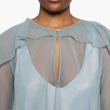 Blusa con ruches in azzurro Forte Forte - donna 