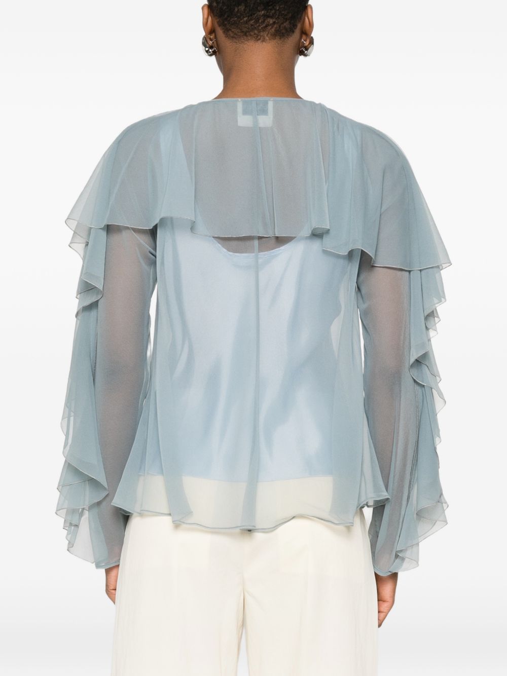 Blusa con ruches in azzurro Forte Forte - donna 
