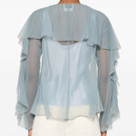 Blusa con ruches in azzurro Forte Forte - donna 