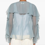 Blusa con ruches in azzurro Forte Forte - donna 