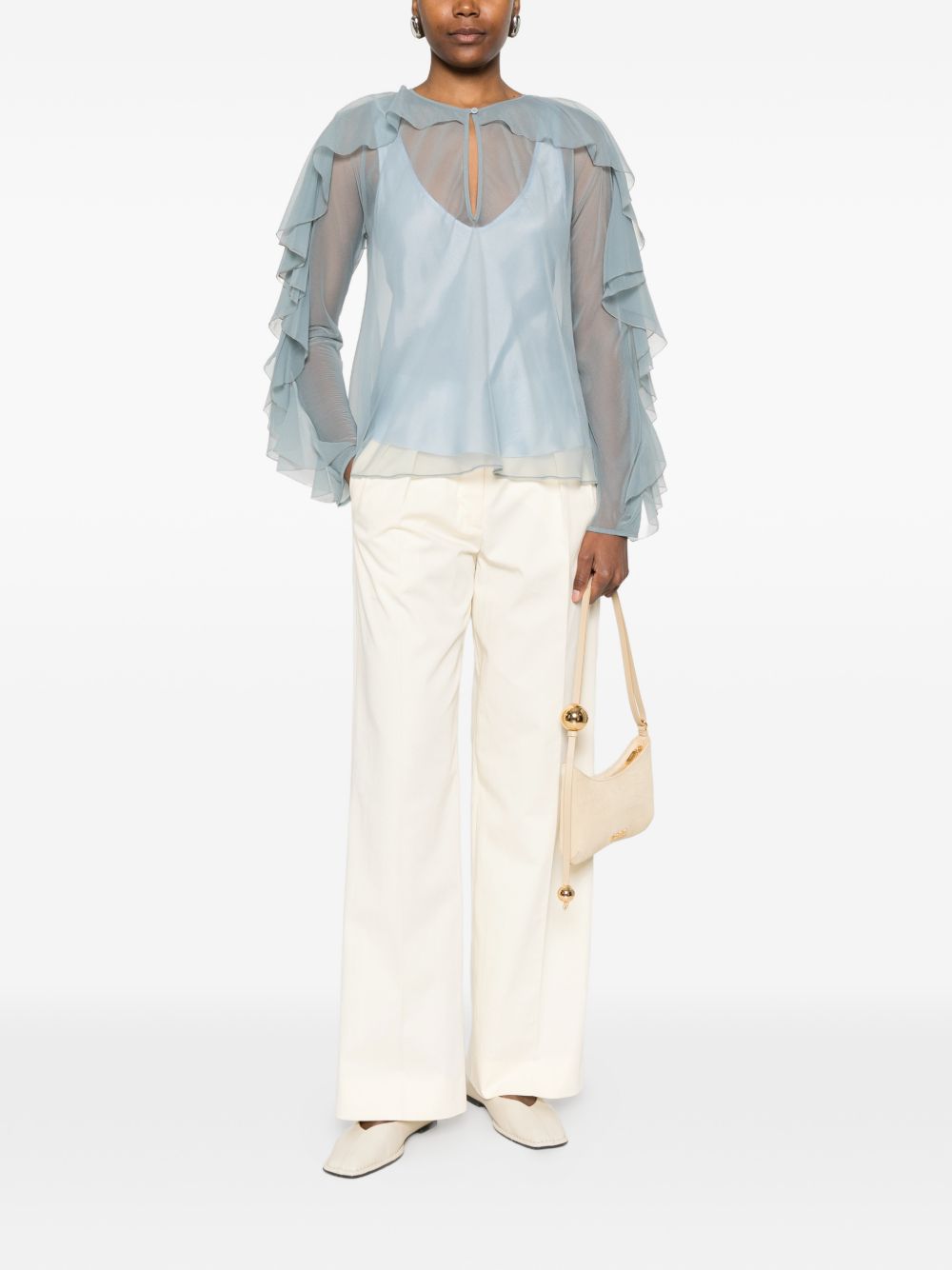 Blusa con ruches in azzurro Forte Forte - donna 
