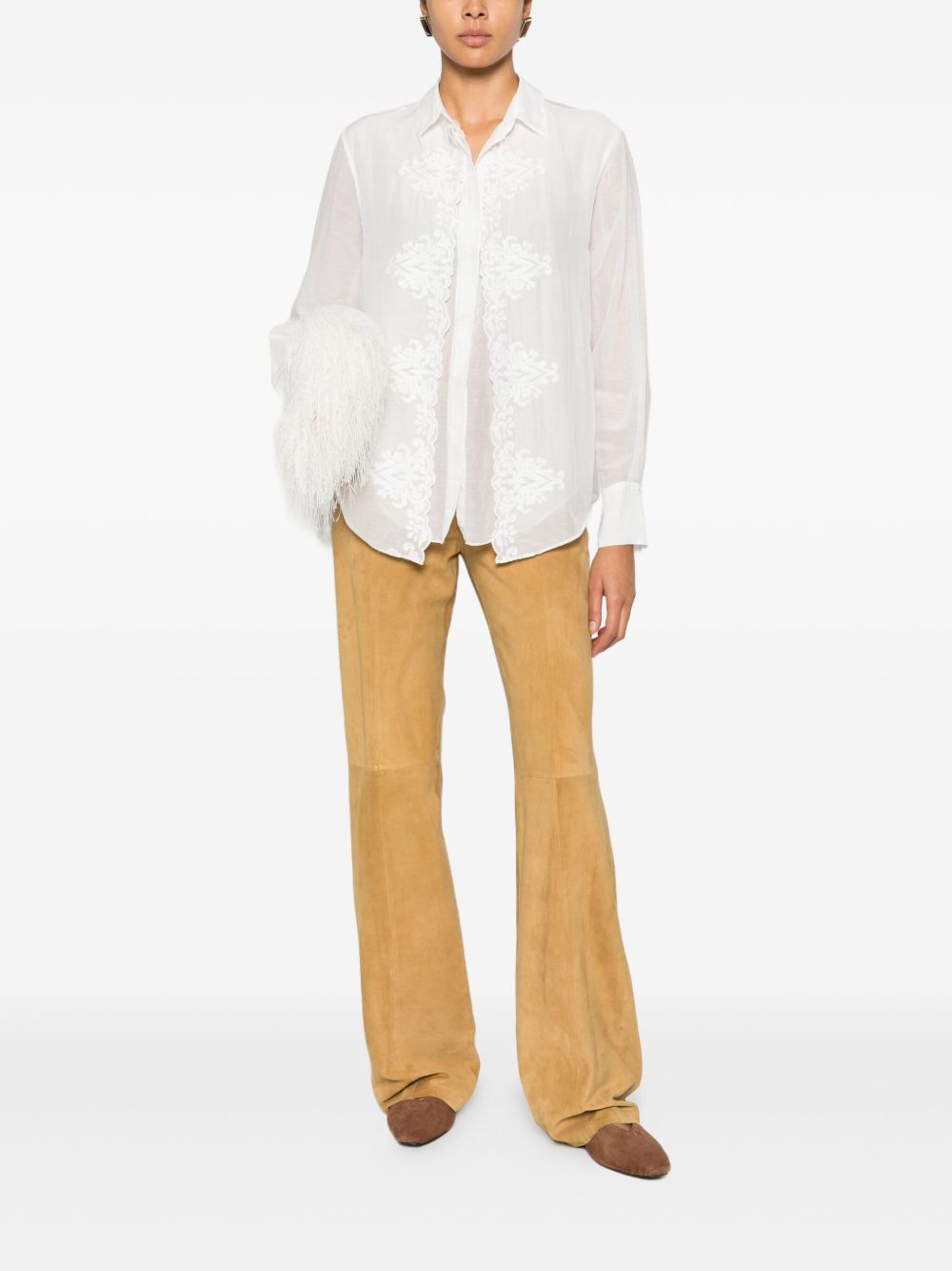 Camicia a maniche lunghe in bianco 