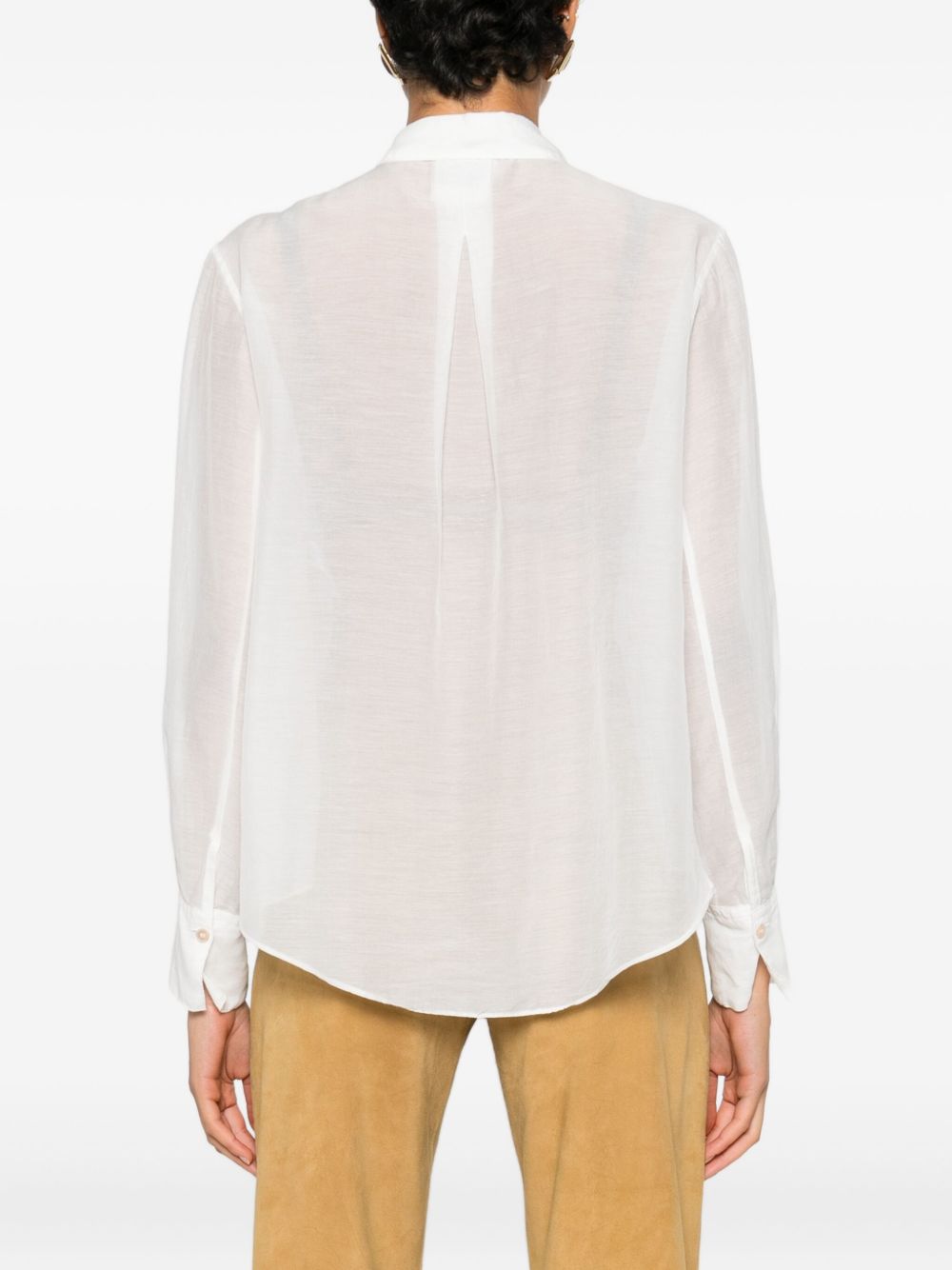 Camicia a maniche lunghe in bianco 