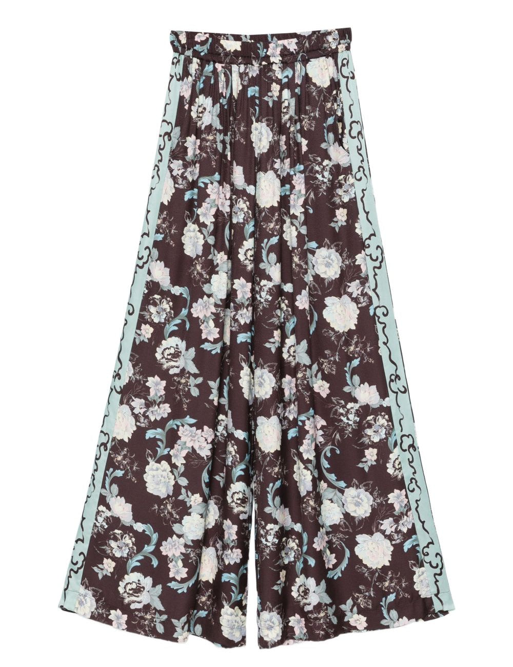 Pantaloni con stampa floreale in marrone Forte forte - donna 