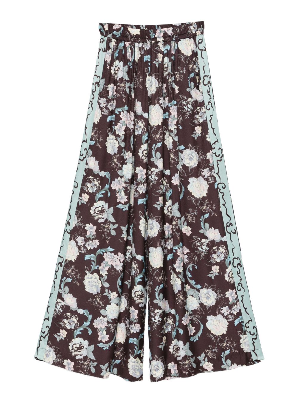 Pantaloni con stampa floreale in marrone Forte forte - donna 