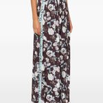 Pantaloni con stampa floreale in marrone Forte forte - donna 