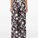 Pantaloni con stampa floreale in marrone Forte forte - donna 
