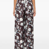 Pantaloni con stampa floreale in marrone Forte forte - donna 