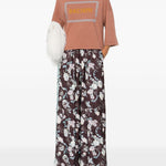 Pantaloni con stampa floreale in marrone Forte forte - donna 
