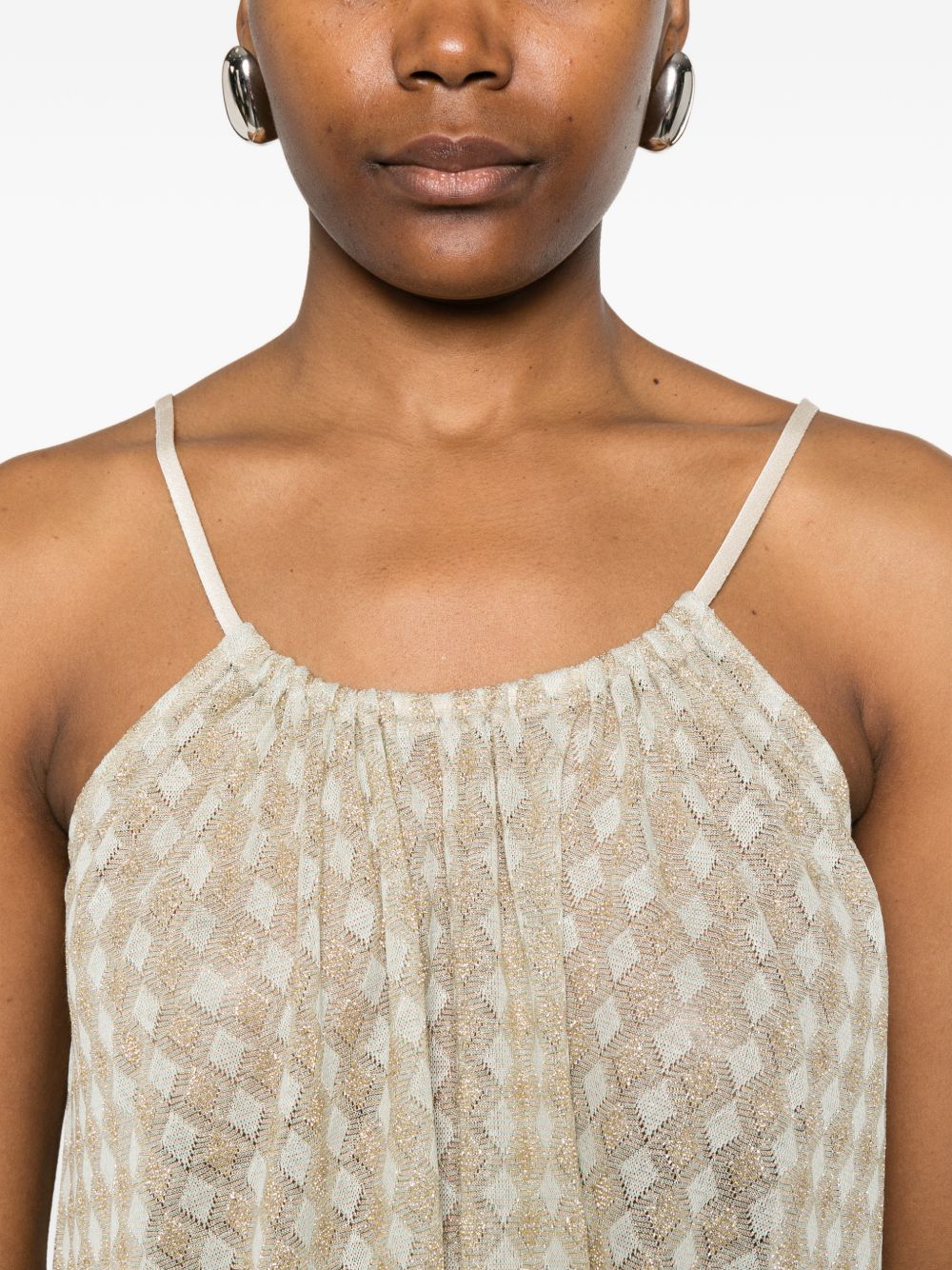 Top con motivo geometrico in avorio Forte Forte - donna 