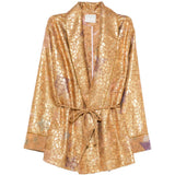 Giacca con cintura in jacquard lurex in oro Forte forte - donna 