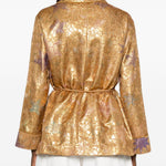 Giacca con cintura in jacquard lurex in oro Forte forte - donna 