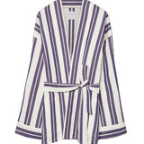 Kimono a righe in blu e bianco 