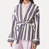 Kimono a righe in blu e bianco 