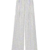 Pantaloni a righe con vita elastocozzata in bianco e blu 
