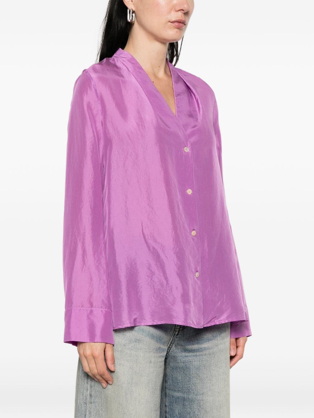 Camicia con bottoni in viola Forte forte - donna 