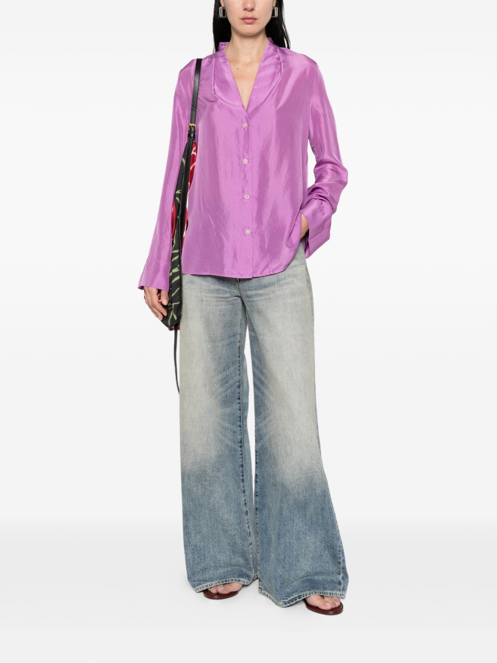 Camicia con bottoni in viola Forte forte - donna 