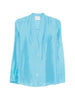Camicia in seta con scollo a v in azzurro Forte forte - donna