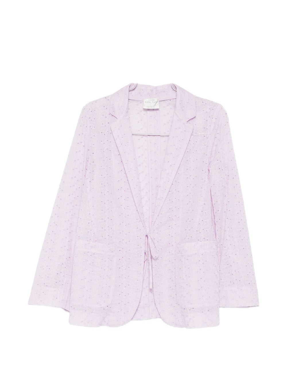 Giacca in broderie-anglaise con cravatta in viola Forte forte - donna 