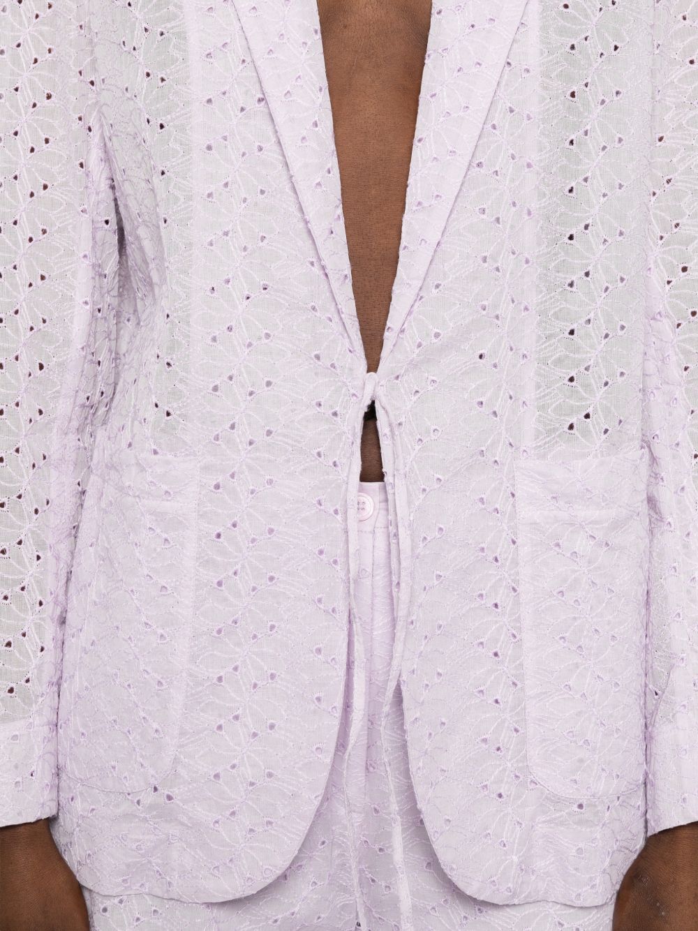 Giacca in broderie-anglaise con cravatta in viola Forte forte - donna 