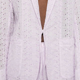 Giacca in broderie-anglaise con cravatta in viola Forte forte - donna 